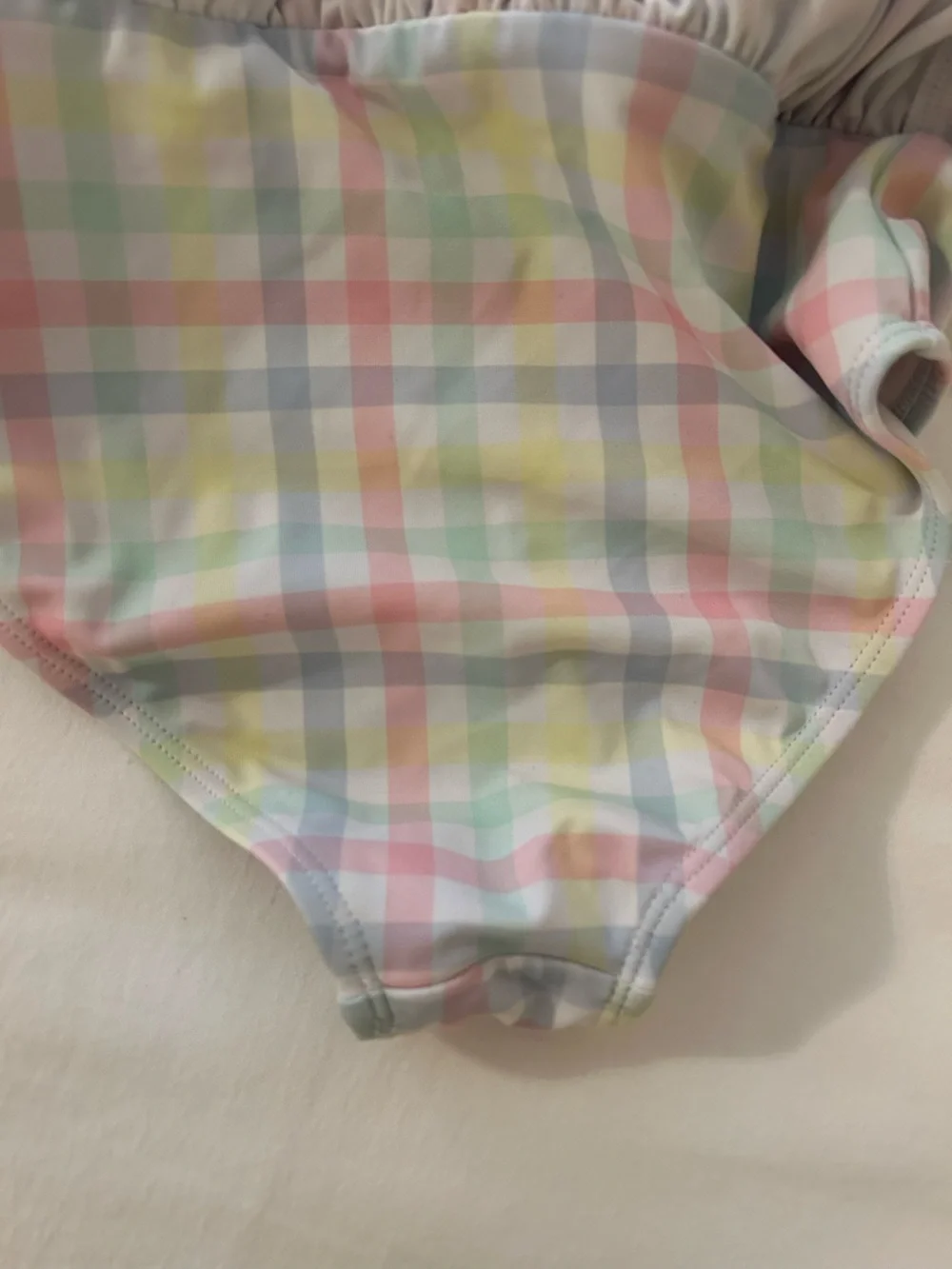 Janie and Jack Pastel Plaid Ruffle Bikini - Pink, Blue, Green